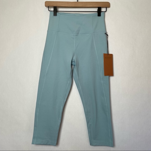 NWT Girlfriend Collective High Waist Capri Leggings in Sky Size Small - Picture 5 of 7